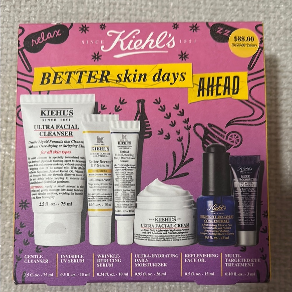 Kiehl's Skincare Set - Purple and White